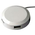 Round White Plastic Hub - 4 Port (2.36"x0.47")